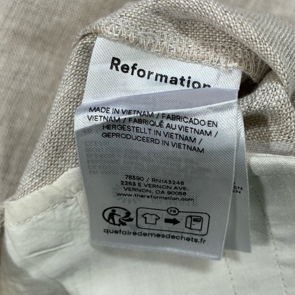 Reformation Oatmeal Joni Linen Cropped Pant Size 0 - Picture 11 of 13